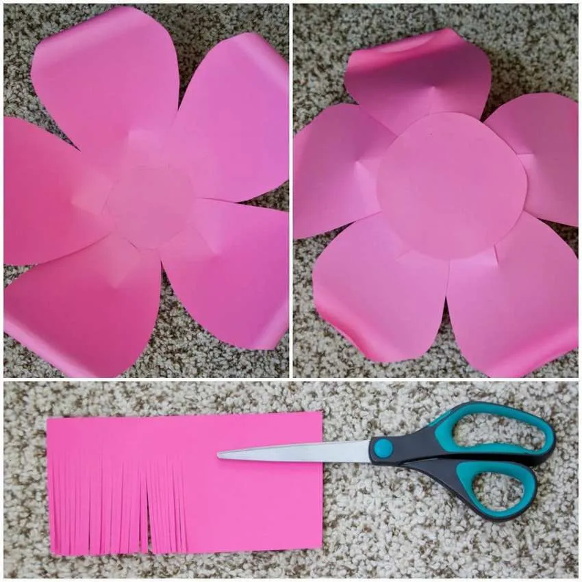 как делать большие цветы из бумаги