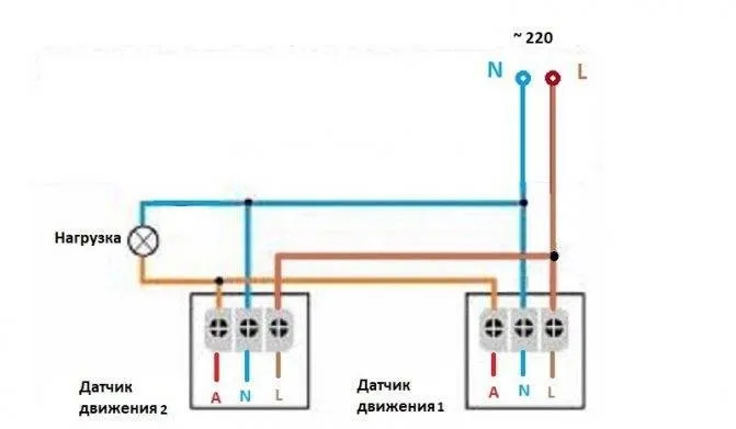 Особенности подключения датчиков движения для освещения: схема подключения через выключатель