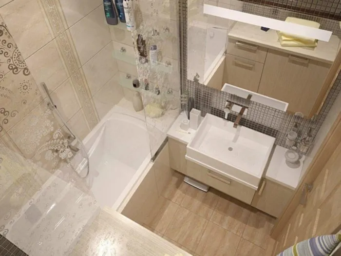 Дизайн маленькой ванной комнаты площадью 4 м