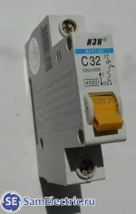 Автоматический выключатель ИЭК. Тепловой ток - 32 А