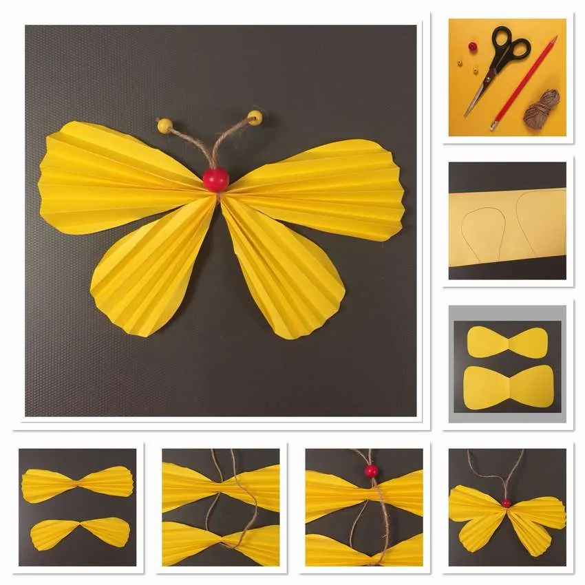 как сделать бумажную бабочку гармошкой