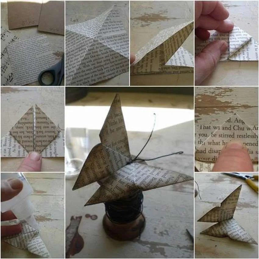 бабочка оригами для декора