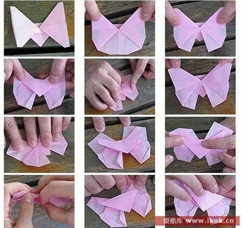 бабочка оригами из бумаги пошагово