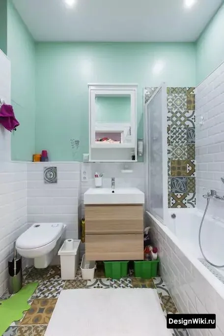 Дизайн ванной в хрущевке с унитазом # дизайнпроект # ванная