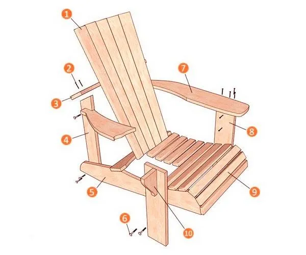 Уютное деревянное садовое кресло своими руками