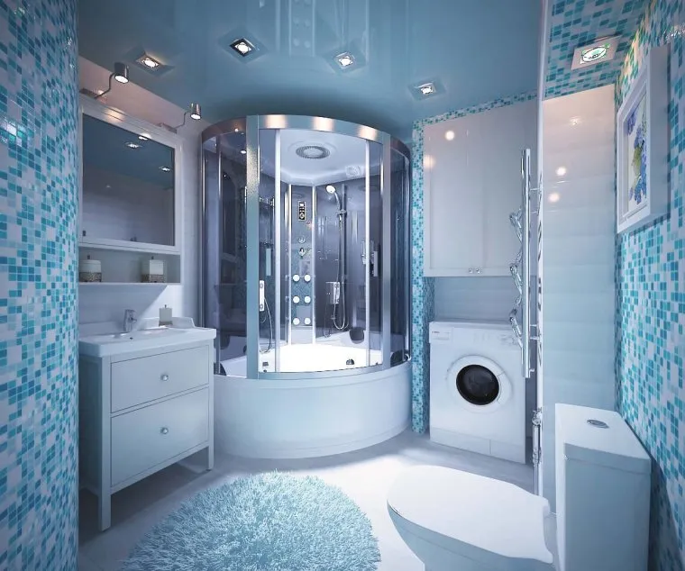 Ванная комната 170х170 планировка с душевой кабиной