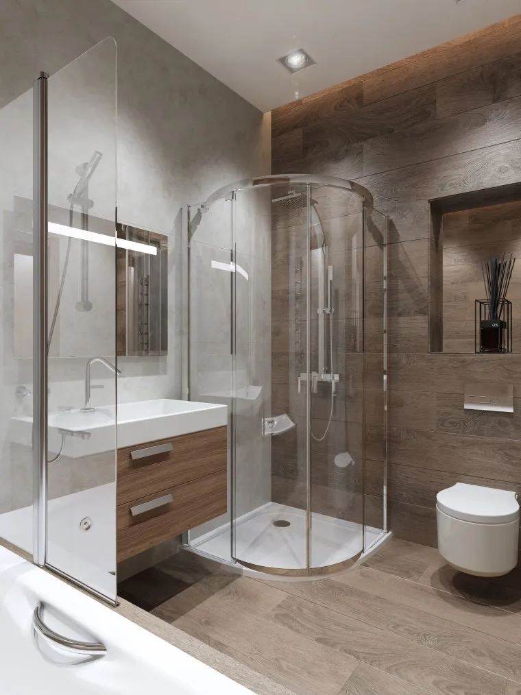 Дизайн ванной комнаты с душевой 4 кв.м