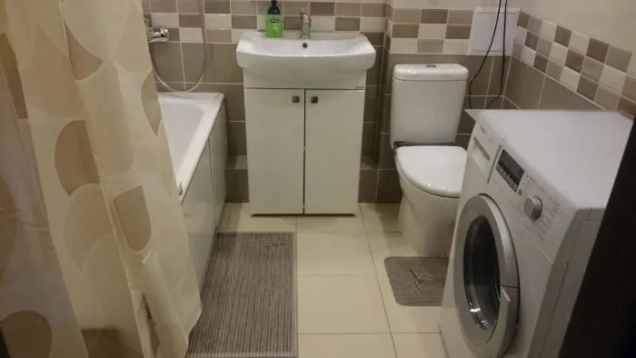 Ванная комната в хрущевке со стиральной машиной