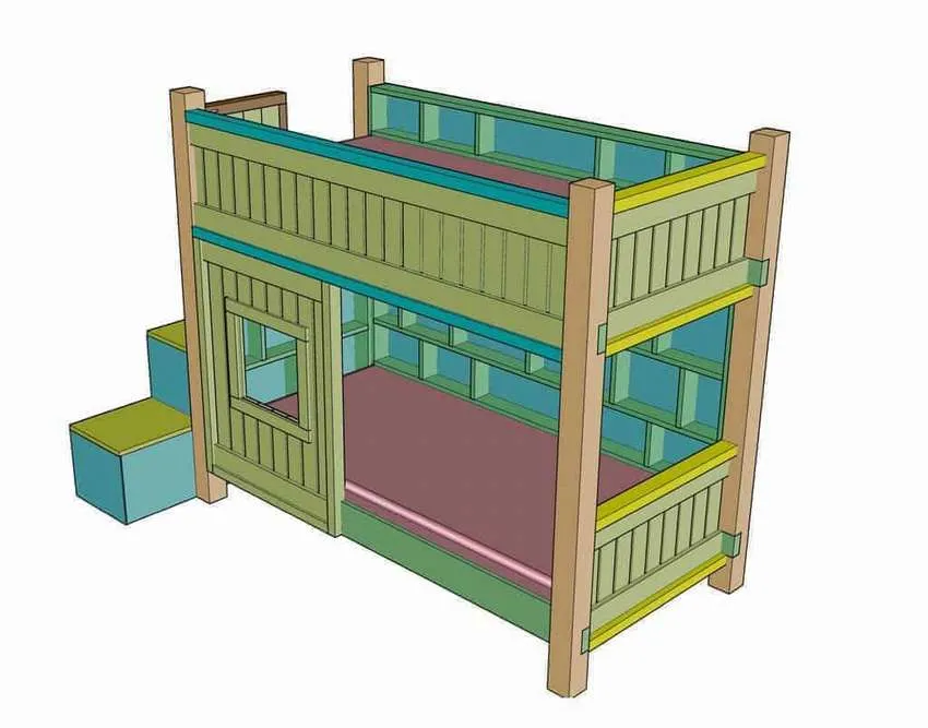 как сделать двухъярусную кровать с лестницей своими руками