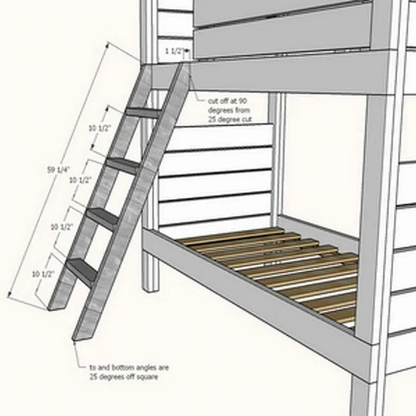 двухъярусная кровать своими руками чертеж размеры
