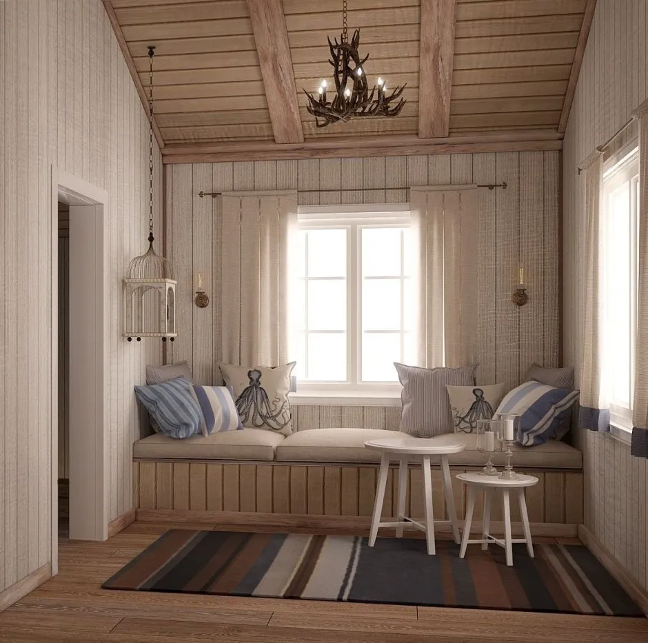 Скандинавский интерьер деревянного дома