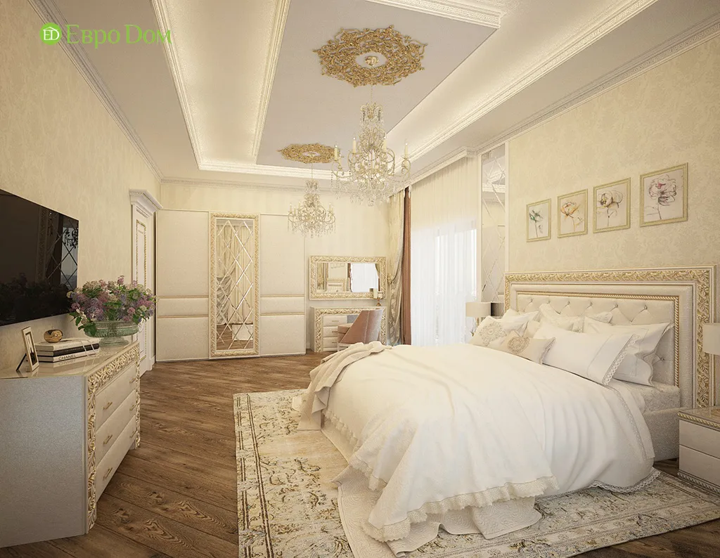На фото: Спальня в классическом стиле