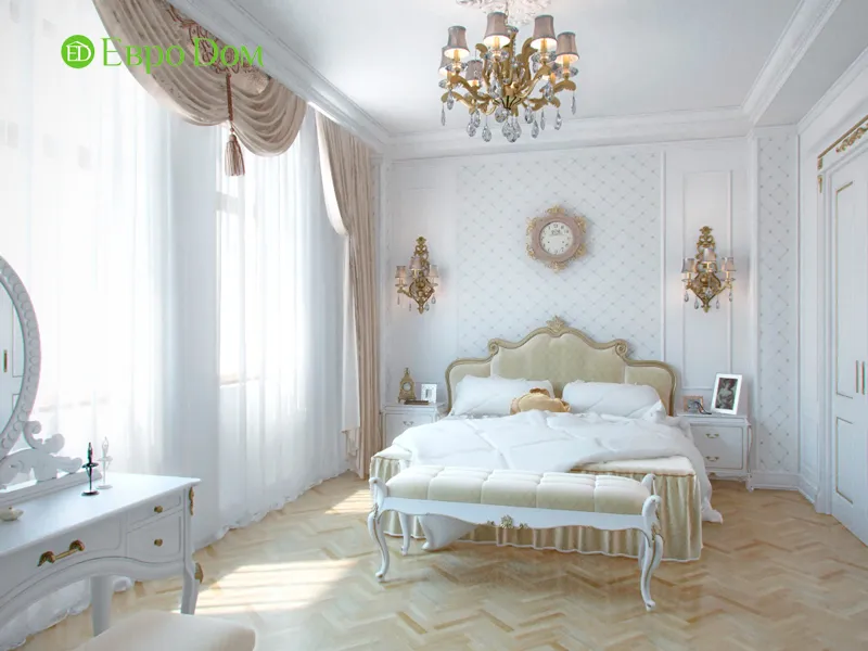 На фото: Дизайн спальни в стиле классицизм