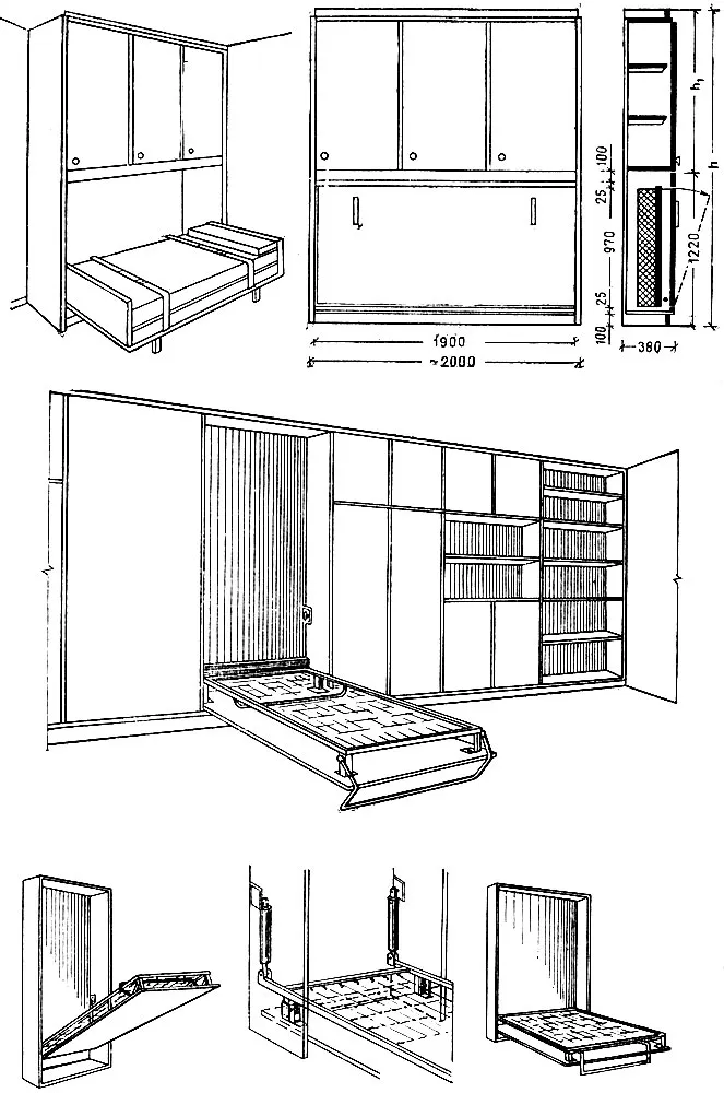 Как сделать Шкаф-кровать своими руками: схемы, чертежи, подробная инструкция- Обзор +Видео