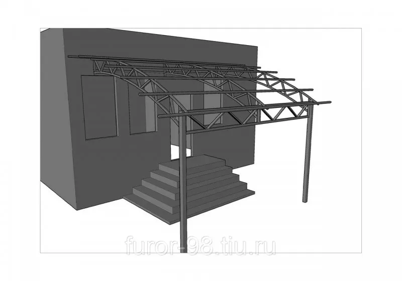 Навес односкатный 5x8