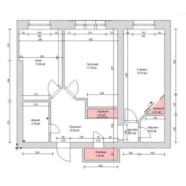 Для многих людей перепланировка двухкомнатной квартиры «хрущевки» является единственным вариантом 43 кв метра превратить в более комфортные условия