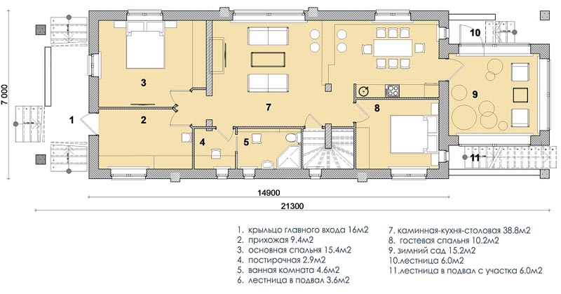 Проекты домов с 2 спальнями - 20 ...