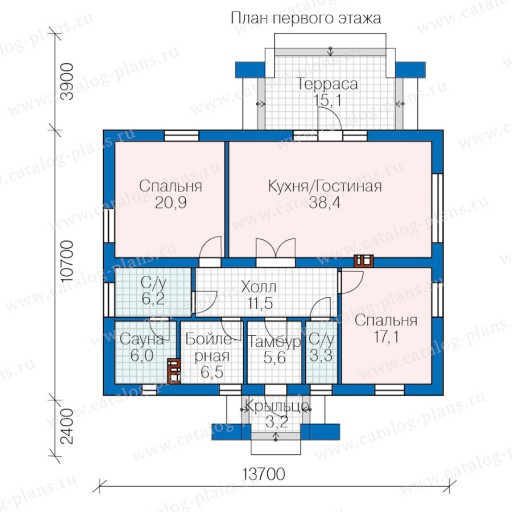 Проекты одноэтажных домов с двумя ...