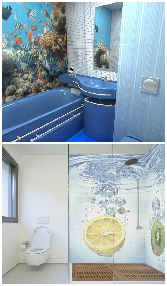Отделка ванной пластиковыми панелями с 3D-изображениями