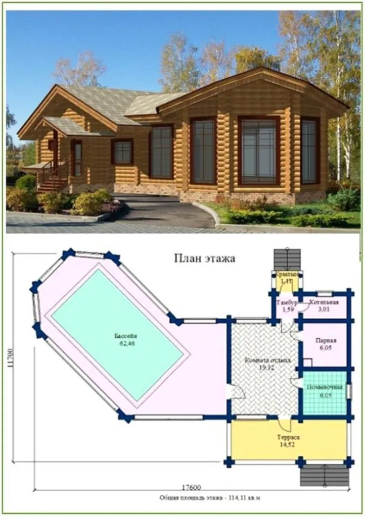 (+74 фото) Проекты бань с бассейном и комнатой отдыха