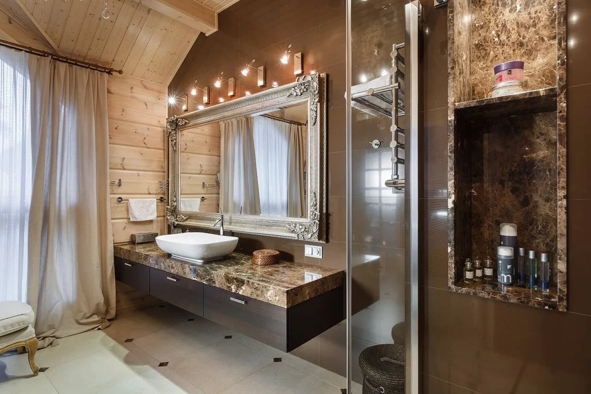 Ванная комната в деревенском стиле