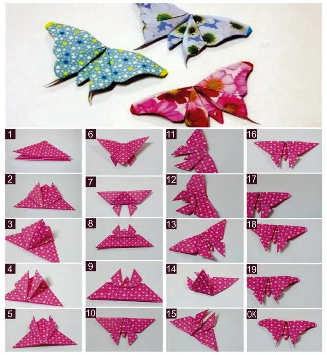 Схема бабочки из оригами