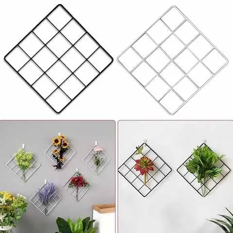 Скандинавские минималистичные панели для растений, металлическая сетка, Настенная подвесная рамка, стойка для хранения фотографий, настен...