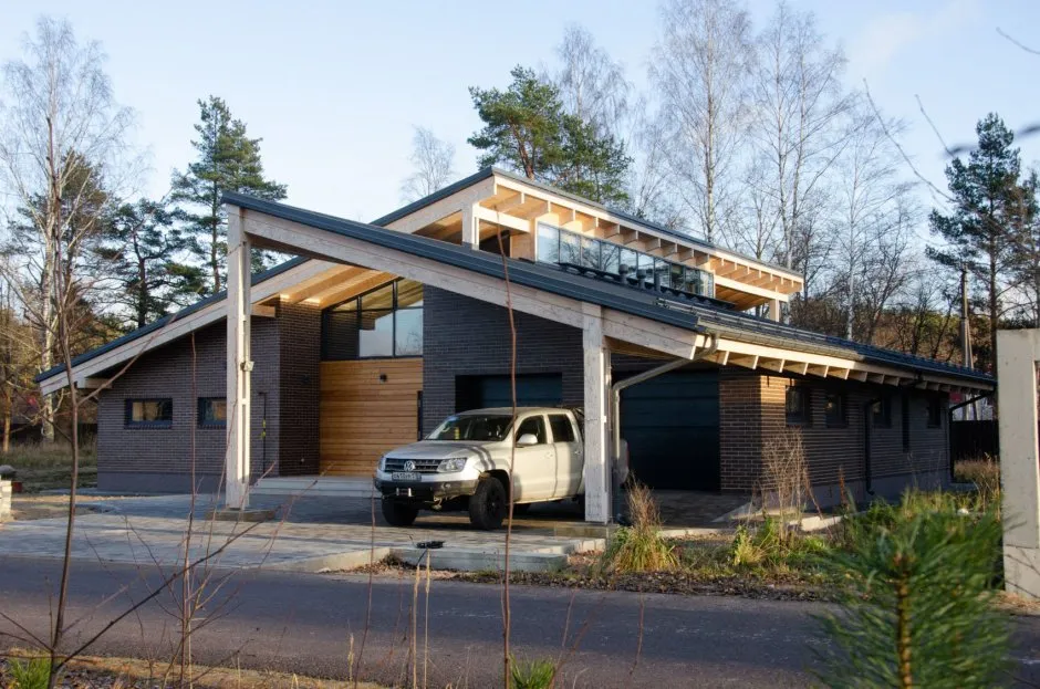 Дом в скандинавском стиле с односкатной крышей