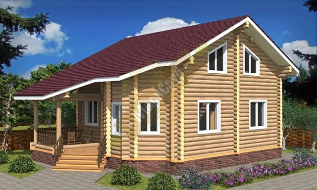 дом с двускатной крышей