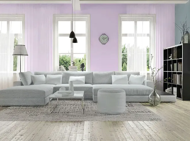  Фиолетово-серые вдохновения стоит использовать и тогда, когда мы планируем обновить гостиную