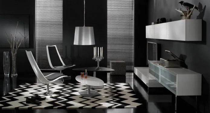 Дизайн комнаты в черно-белых тонах